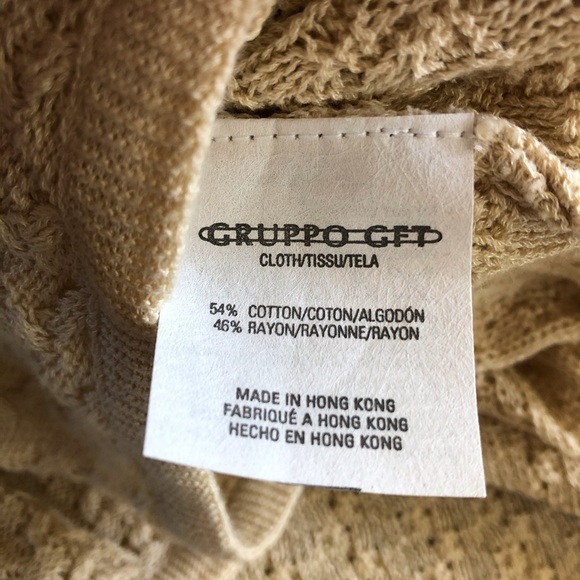 EMANUEL Ungaro NWT crew neck sweater size L beige - Picture 10 of 10